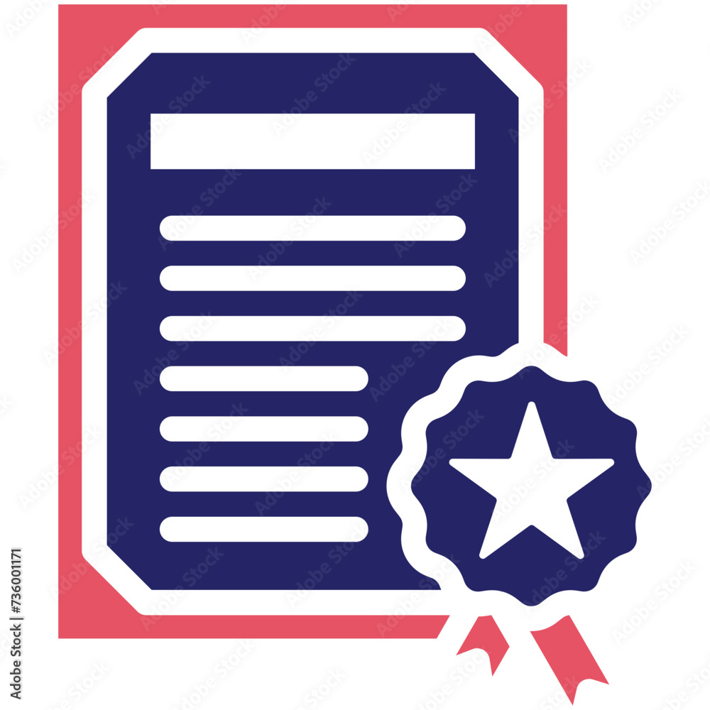 Certificate vector icon illustration of Business and Office iconset.