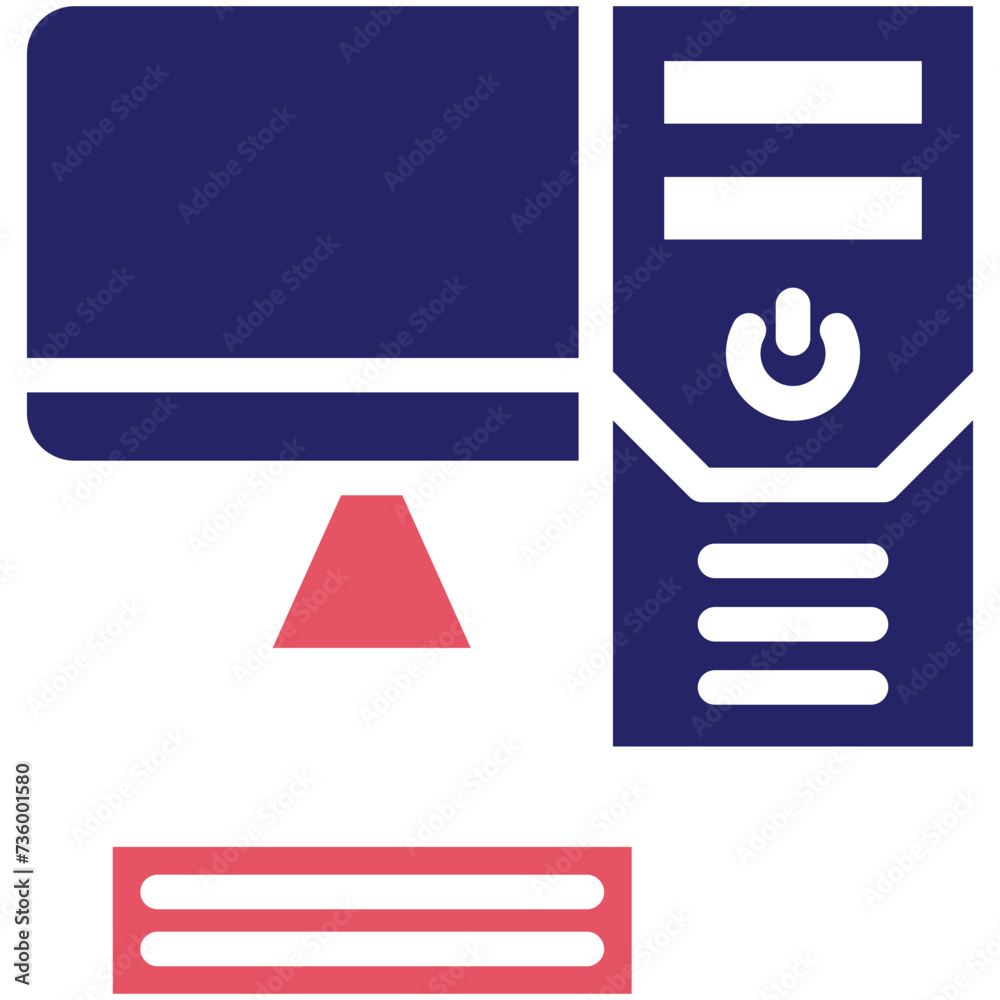 Obraz premium Workstation vector icon illustration of Cloud Computing iconset.