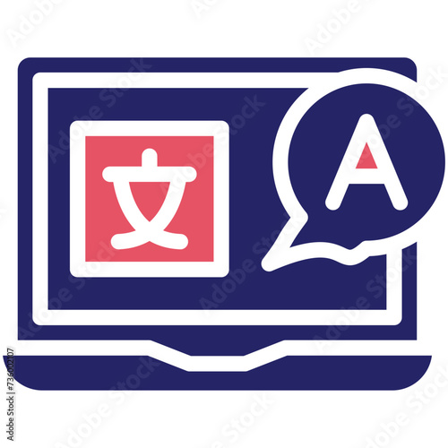 Language Course vector icon illustration of Online Education iconset.