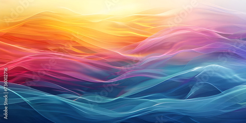 Vibrant Horizontal Wave Abstract Background, Dynamic Horizontal Wave Abstract, Colorful Background Design for Vibrant Visuals - Ai Generated