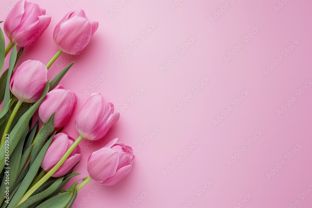 Feminine Touch: Womens’ Day Pink Background with Space
