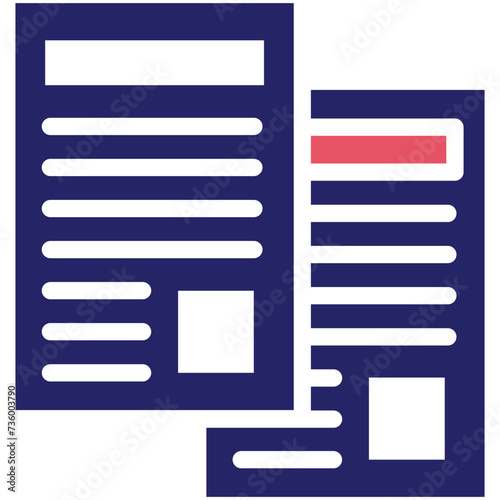 Duplicate Documents vector icon illustration of Online Marketing iconset.