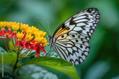 A close-up of a butterfly perched on a colorful flower   © BetterPhoto