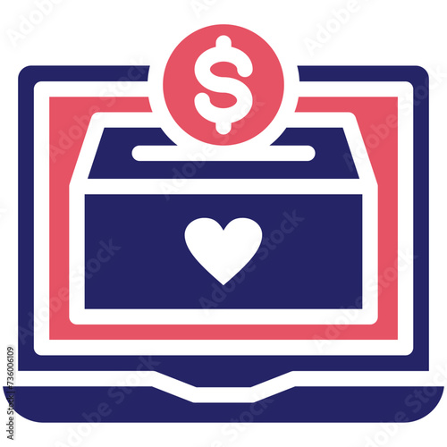 Online Donation vector icon illustration of Donations iconset.