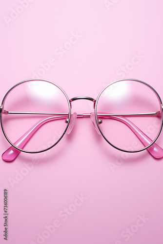 pink modern glasses on a pink background