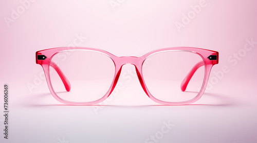 pink modern glasses on a pink background