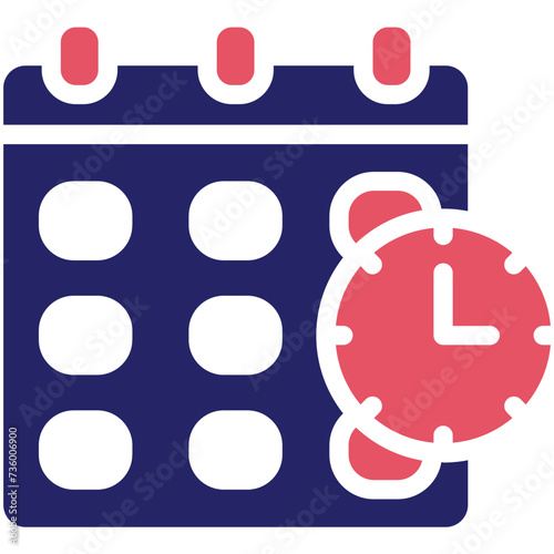 Deadline vector icon illustration of Time and Date iconset.