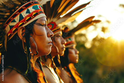 Dignified Sunset: Indigenous Perspectives in Dusk Light
 photo