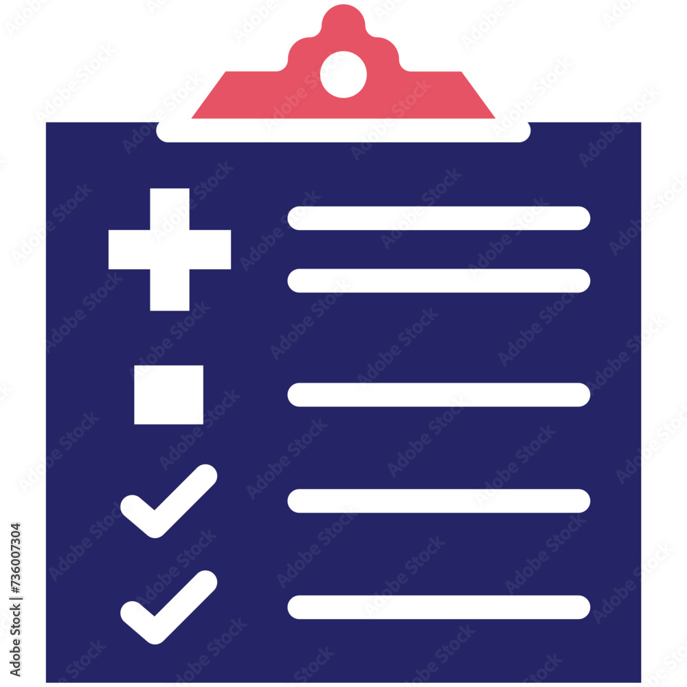 Obraz premium Patient Checklist vector icon illustration of Health Checkup iconset.