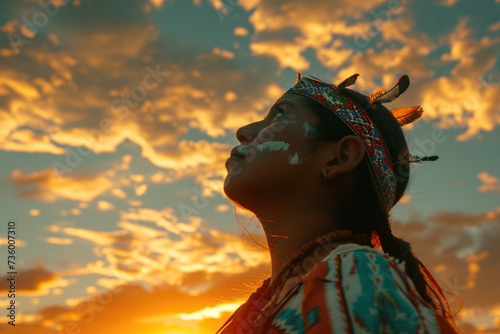 Dignified Sunset: Indigenous Perspectives in Dusk Light
 photo