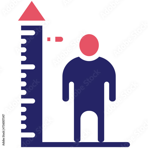 Height Check vector icon illustration of Health Checkup iconset.