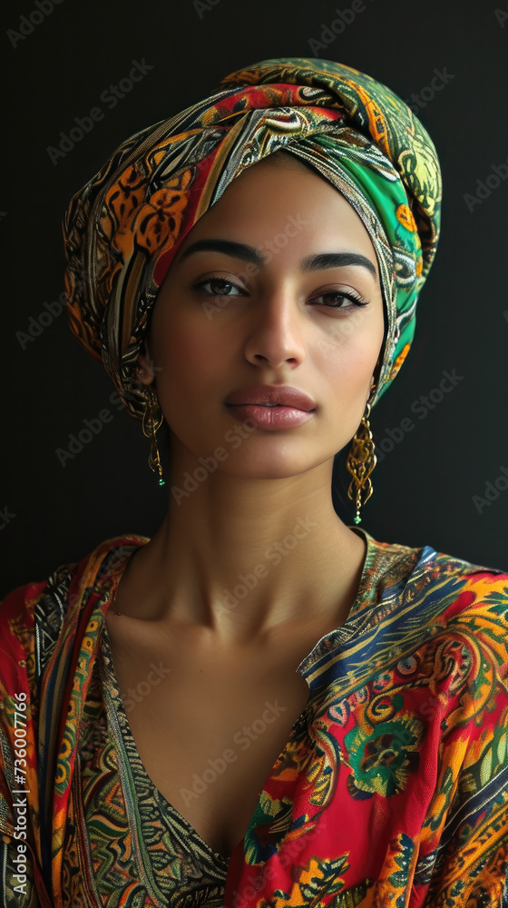 Cultural Majesty: Empowered Woman with Turban
