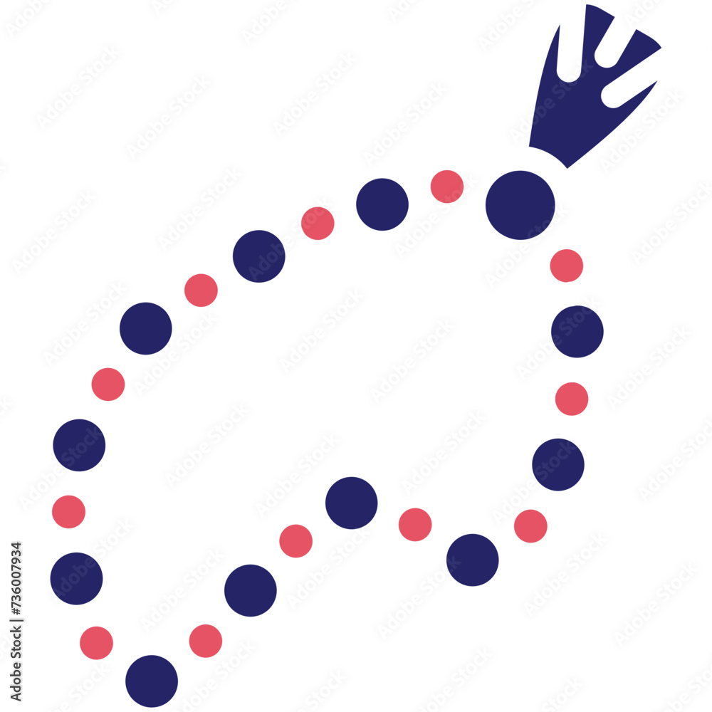 Praying Beads vector icon illustration of Ramadan iconset.