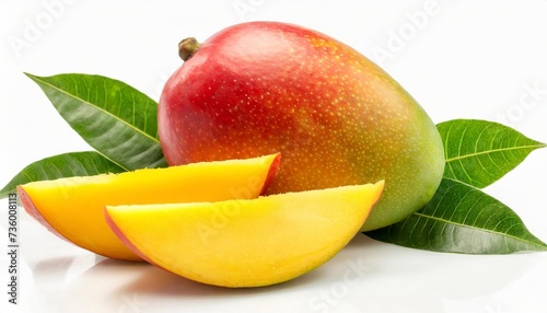 mango with leaf and slices