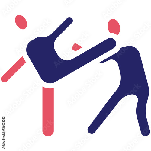 Taekwondo vector icon illustration of Olympics iconset.