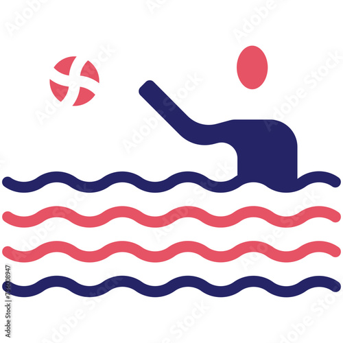 Waterpolo vector icon illustration of Olympics iconset.