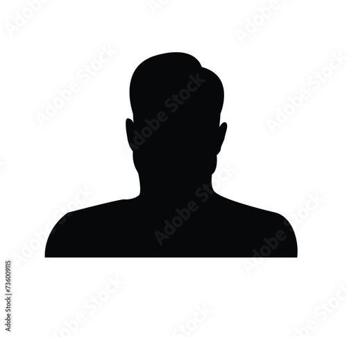 Male Bust Silhouette. Figure of man top body parts