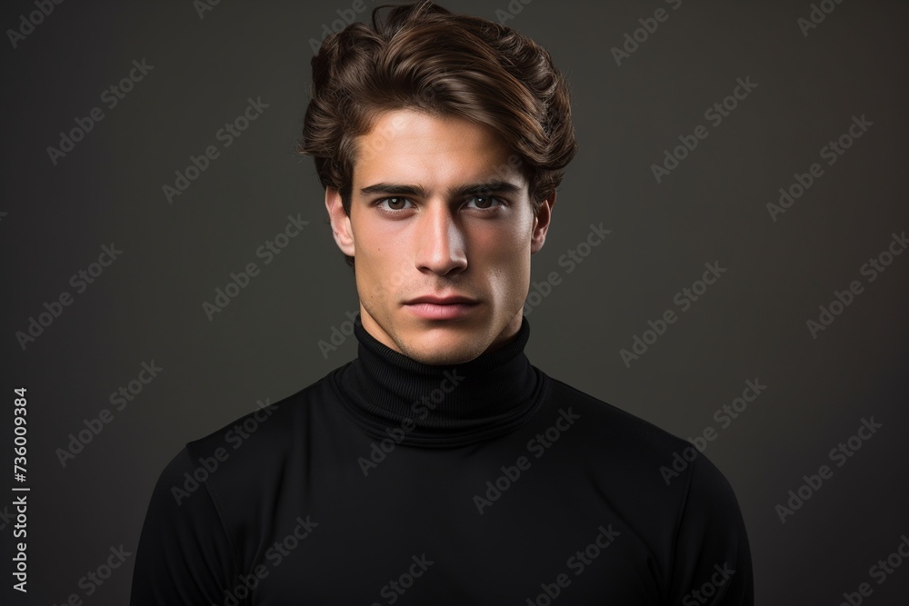 Handsome Man in Black Turtleneck Portrait
Handsome Man in Black Turtleneck Portrait
