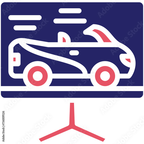 Race Screen vector icon illustration of Auto Racing iconset.