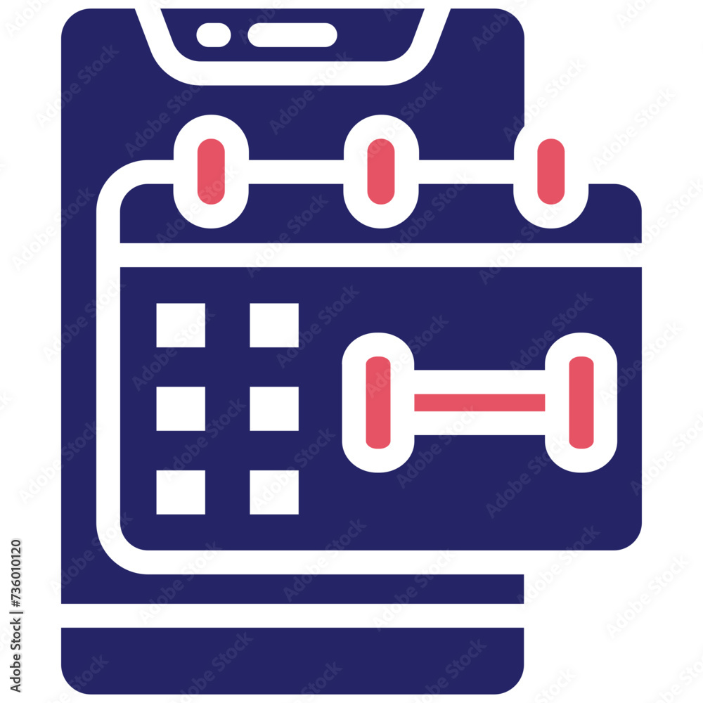 Calendar vector icon illustration of Workout App iconset. Calendar vector icon illustration of Workout App iconset.