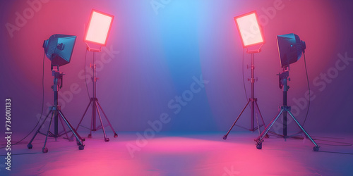 Professional Studio Background with Soft Lighting, Premium Studio Backdrop with Soft Illumination, Professional Photography Studio - Ai Generated