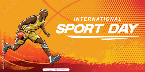 Sports Background Vector. International Sports Day Illustration. Graphic Design for the decoration of gift certificates, banners, and flyer
