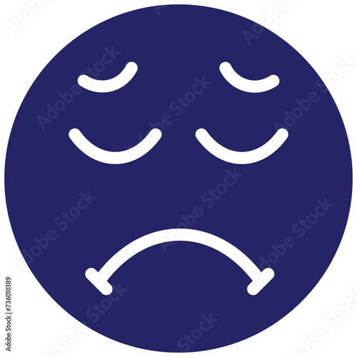 Pensive Face vector icon illustration of Emoji iconset.