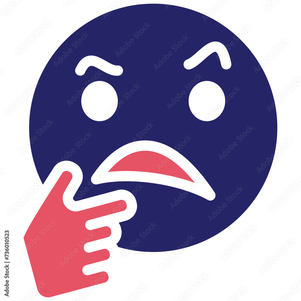 Thinking Face vector icon illustration of Emoji iconset. Thinking Face vector icon illustration of Emoji iconset.