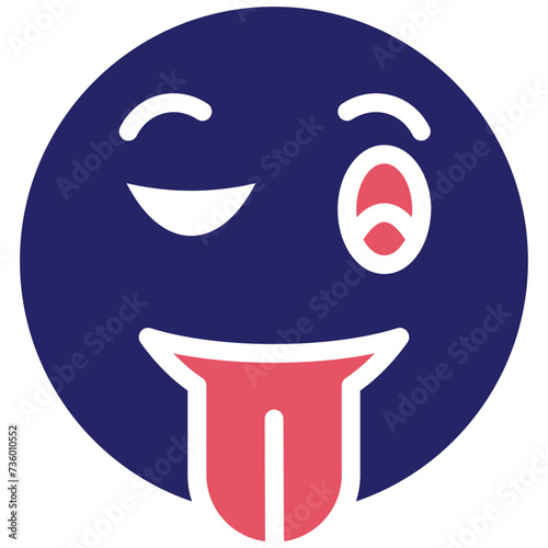 Winking Face with Tongue vector icon illustration of Emoji iconset.