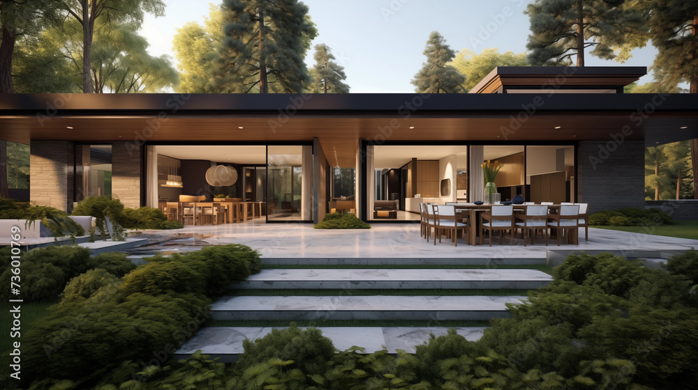 Exterior of modern luxury house Exterior of modern luxury house