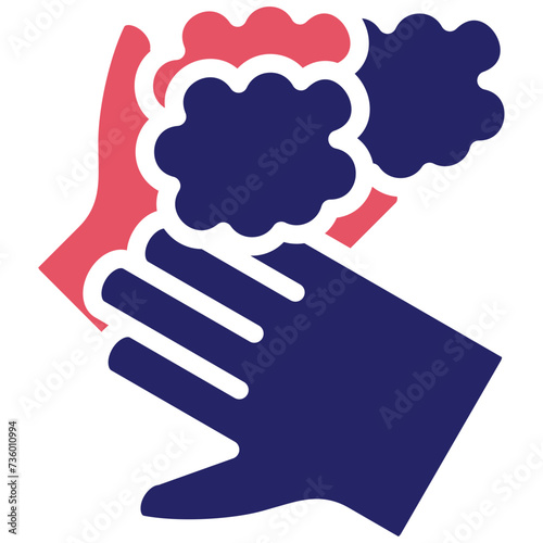 Scrubbing with Hand vector icon illustration of Housekeeping iconset.