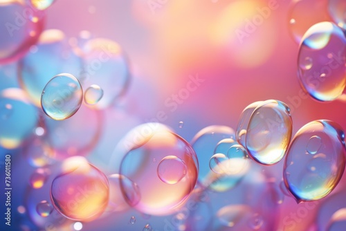Background wallpaper embellished with the pattern of soap bubbles