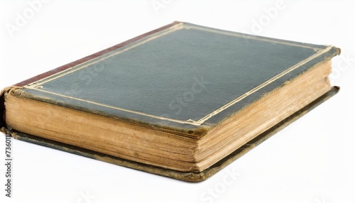 closed old book notebook isolated on white background top view