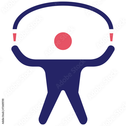 Person skipping rope vector icon illustration of Physical Fitness iconset.