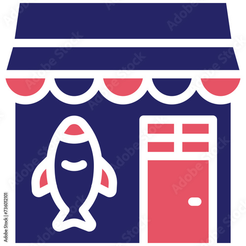 Fish Shop vector icon illustration of Shops and Stores iconset.