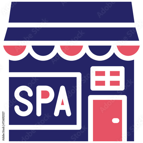 Spa Center vector icon illustration of Shops and Stores iconset.