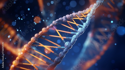 3d rendered helix intertwine DNA gene structure photo