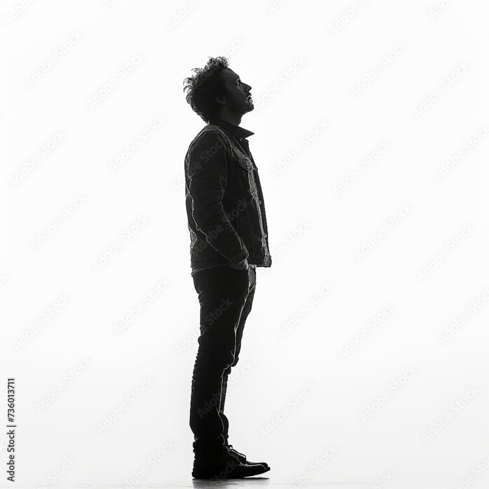 Fototapeta premium Silhouette of a man on a white background vector