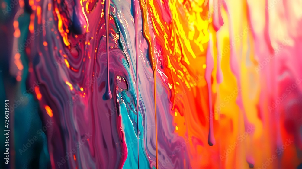 Abstract background of colorful dripping paint