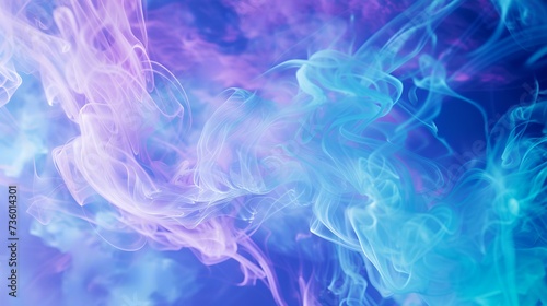 Abstract blue mint and purple background with clouds