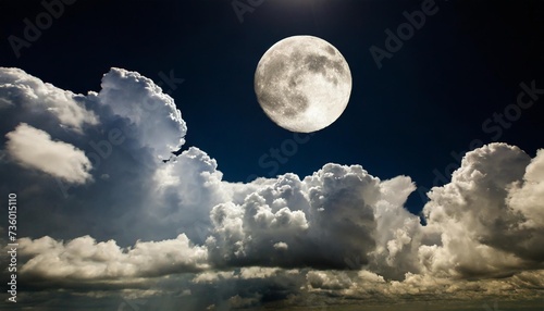 full moon and eerie white clouds against a black night sky