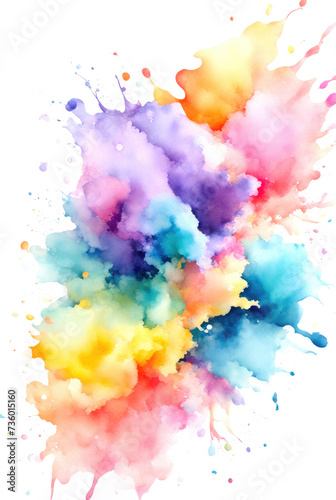 Vibrant Pastel Rainbow Watercolor Explosion © dashtik
