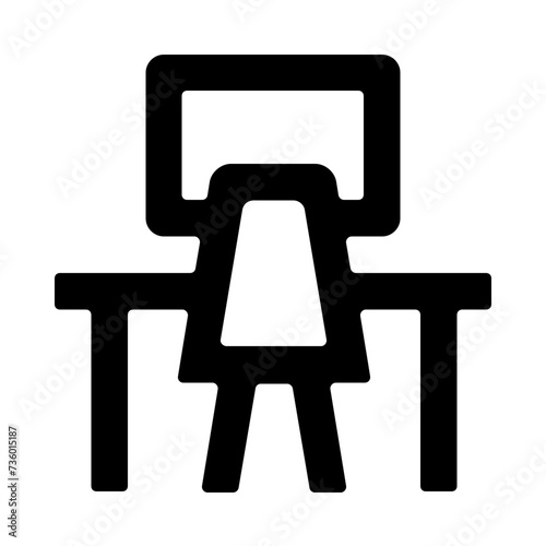 Workplace Desk Outline Icon