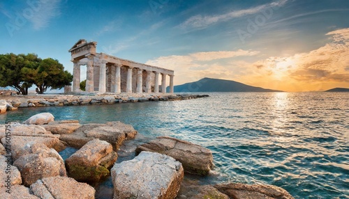 temple of goddess aphaia on aegina island in saronic gulf greece photo