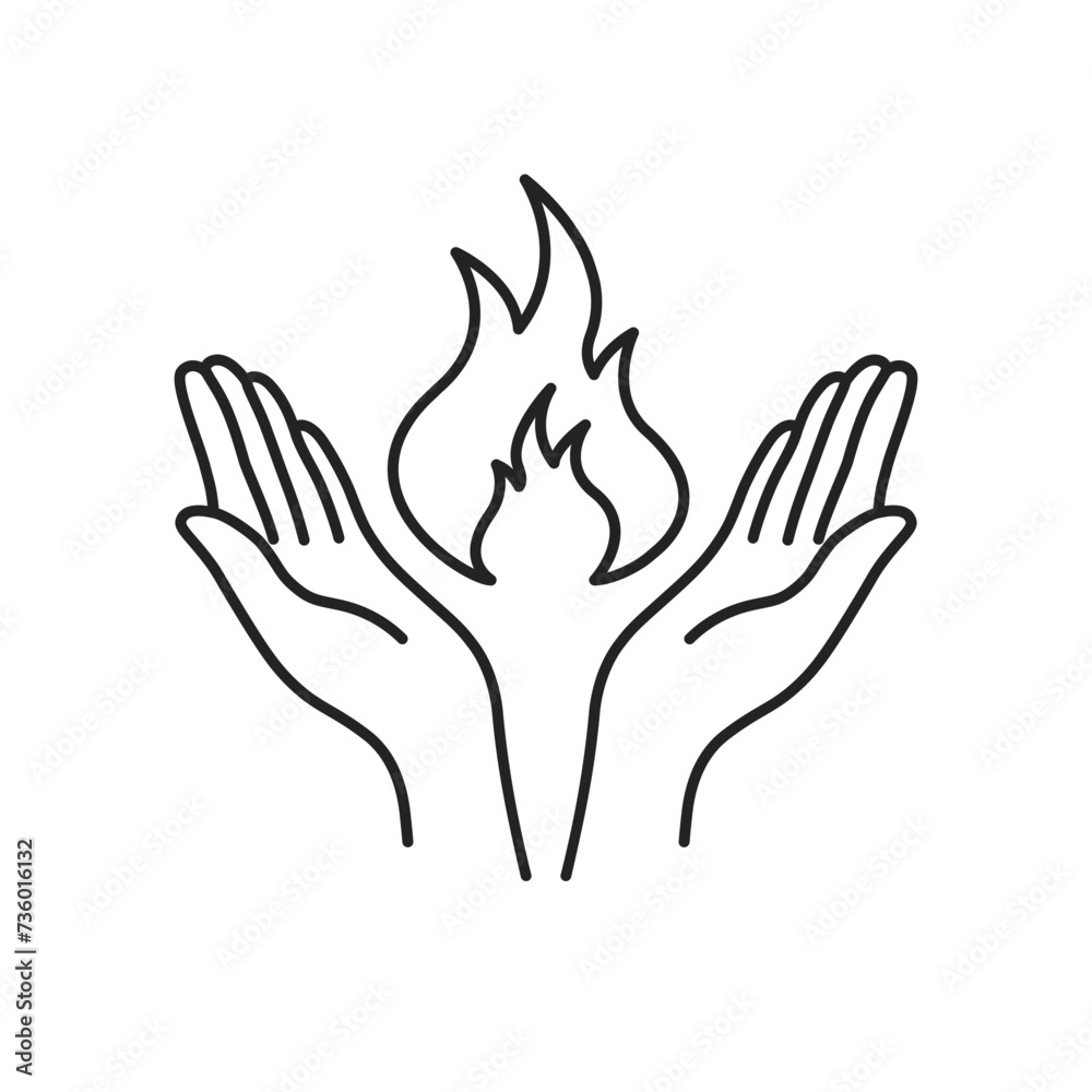 two hands with flame like symbol of faith two hands with flame like symbol of faith