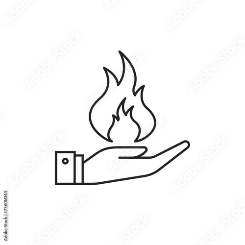 fire on hand like flame shows right way