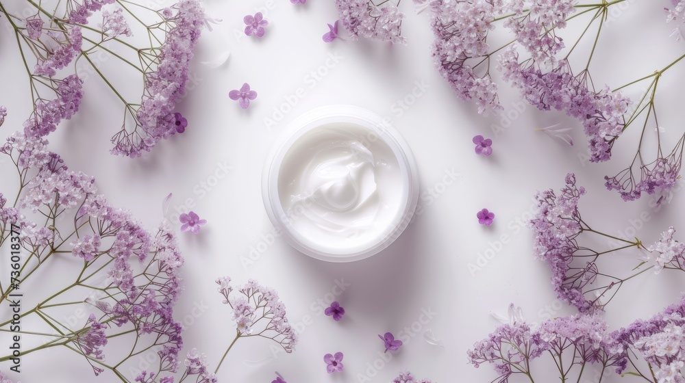 Creme jar as a beauty product photo, retinol, niacin-amide, hyaluronic acid Creme jar as a beauty product photo, retinol, niacin-amide, hyaluronic acid