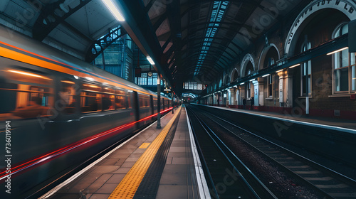 Photo of a busy train station with motion blur of moving people © Dominik