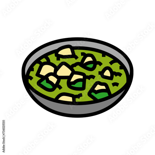 palak paneer indian cuisine color icon vector. palak paneer indian cuisine sign. isolated symbol illustration
