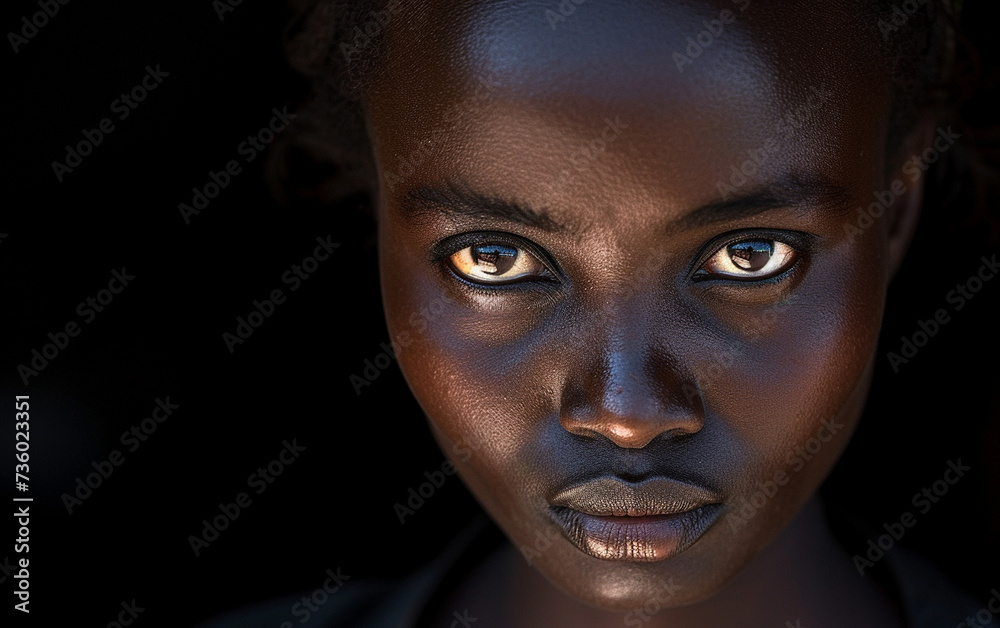 A close-up photograph showcasing the features of a multiracial womans face, highlighting her captivating blue eyes. A close-up photograph showcasing the features of a multiracial womans face, highlighting her captivating blue eyes.